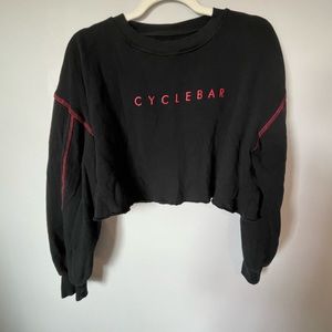 CycleBar Cropped Crewneck Sweatshirt | Small | Black | CYCLEBAR | Strut This